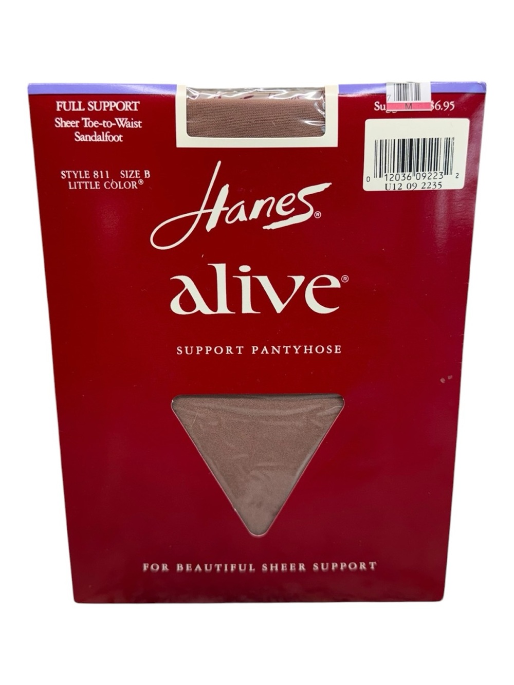 Vtg Hanes Alive Full Support Pantyhose 811 Size B Little Color Sheer To Waist